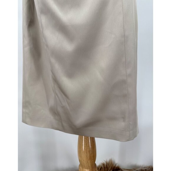 Elegant Satin Champagne Knee-Length Cocktail Dress With 3/4 Sleeves & Ruched Det - Picture 10 of 10